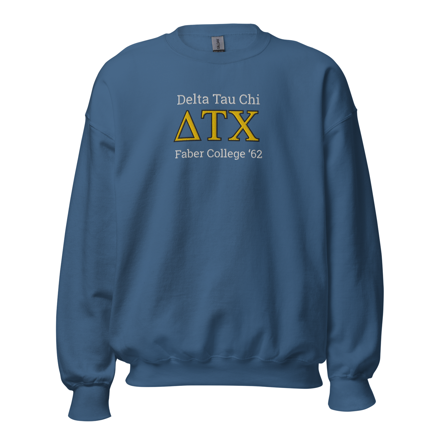 Delta Tau Chi Embroidered Sweatshirt – Animal House Classic Fraternity Sweatshirt