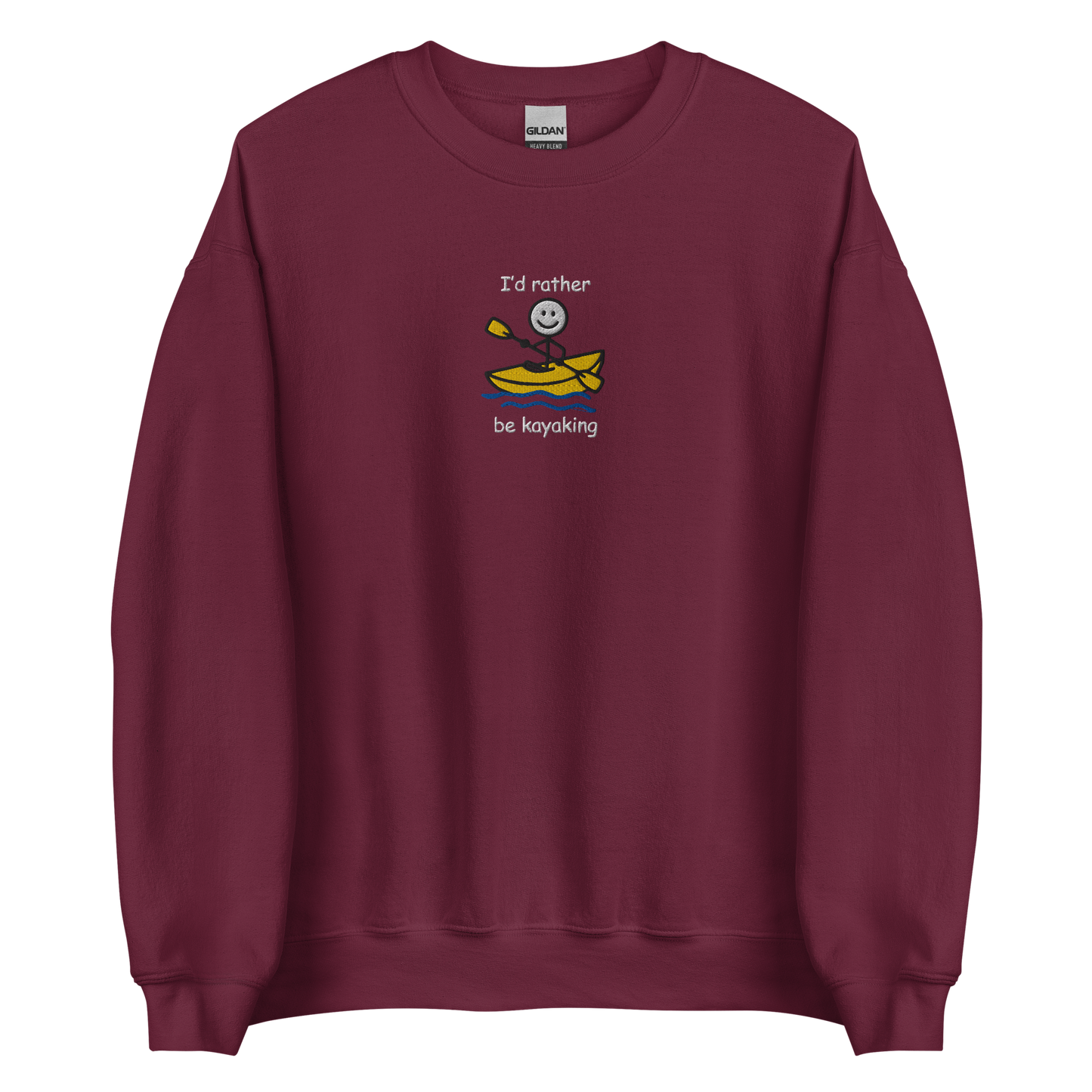 I'd Rather Be Kayaking unisex embroidered sweatshirt