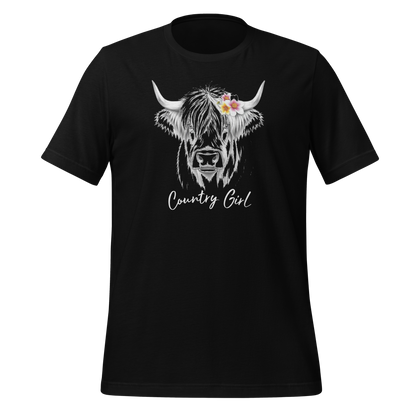 Country Girl Highland Cow Unisex T-Shirt