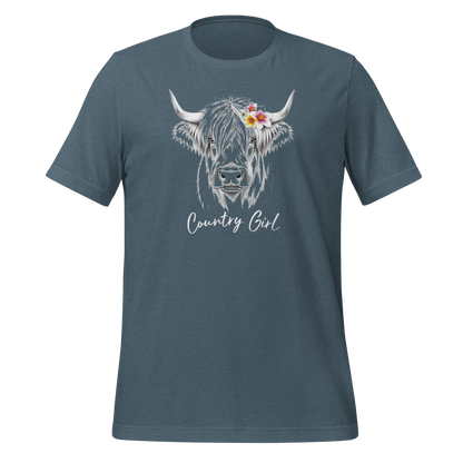 Country Girl Highland Cow Unisex T-Shirt