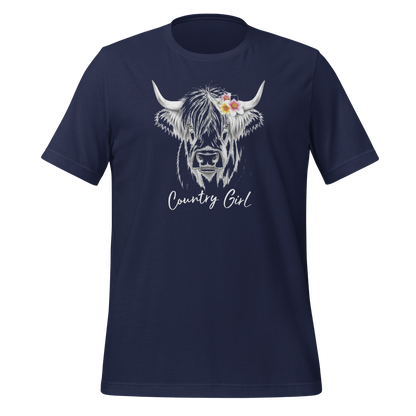 Country Girl Highland Cow Unisex T-Shirt