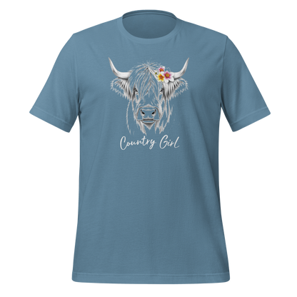 Country Girl Highland Cow Unisex T-Shirt