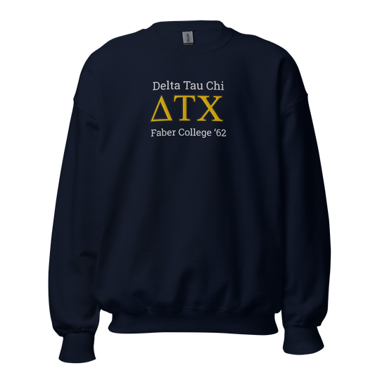 Delta Tau Chi Embroidered Sweatshirt – Animal House Classic Fraternity Sweatshirt